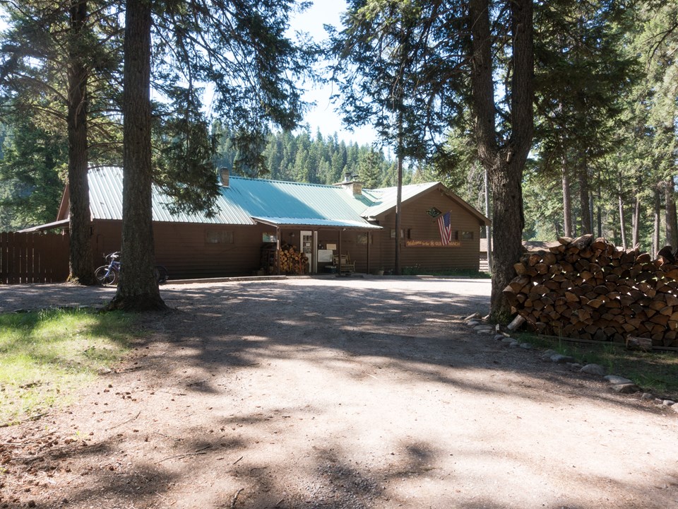 front of lodge